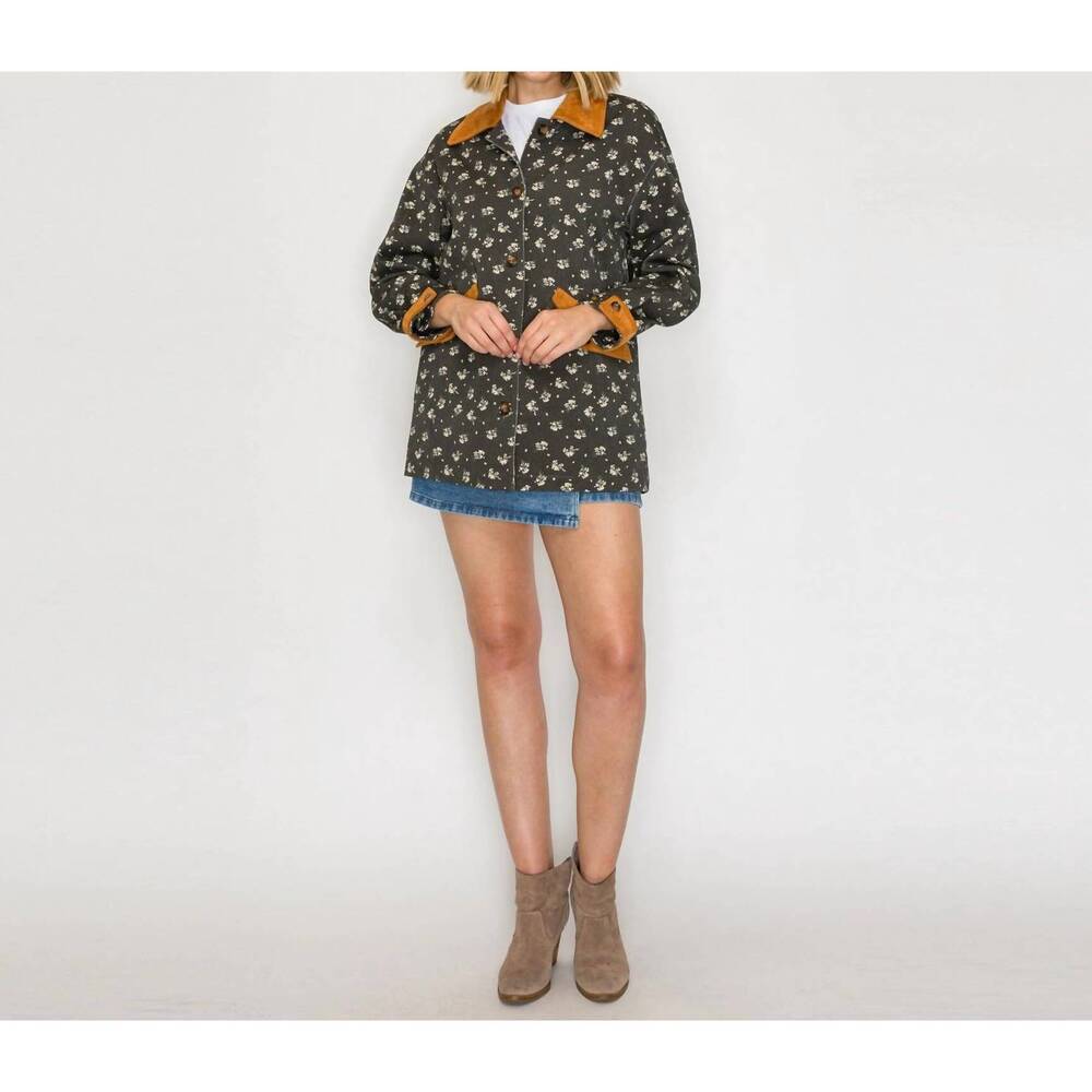 NEW LOVE WEDNESDAY bette barn jacket in black multi